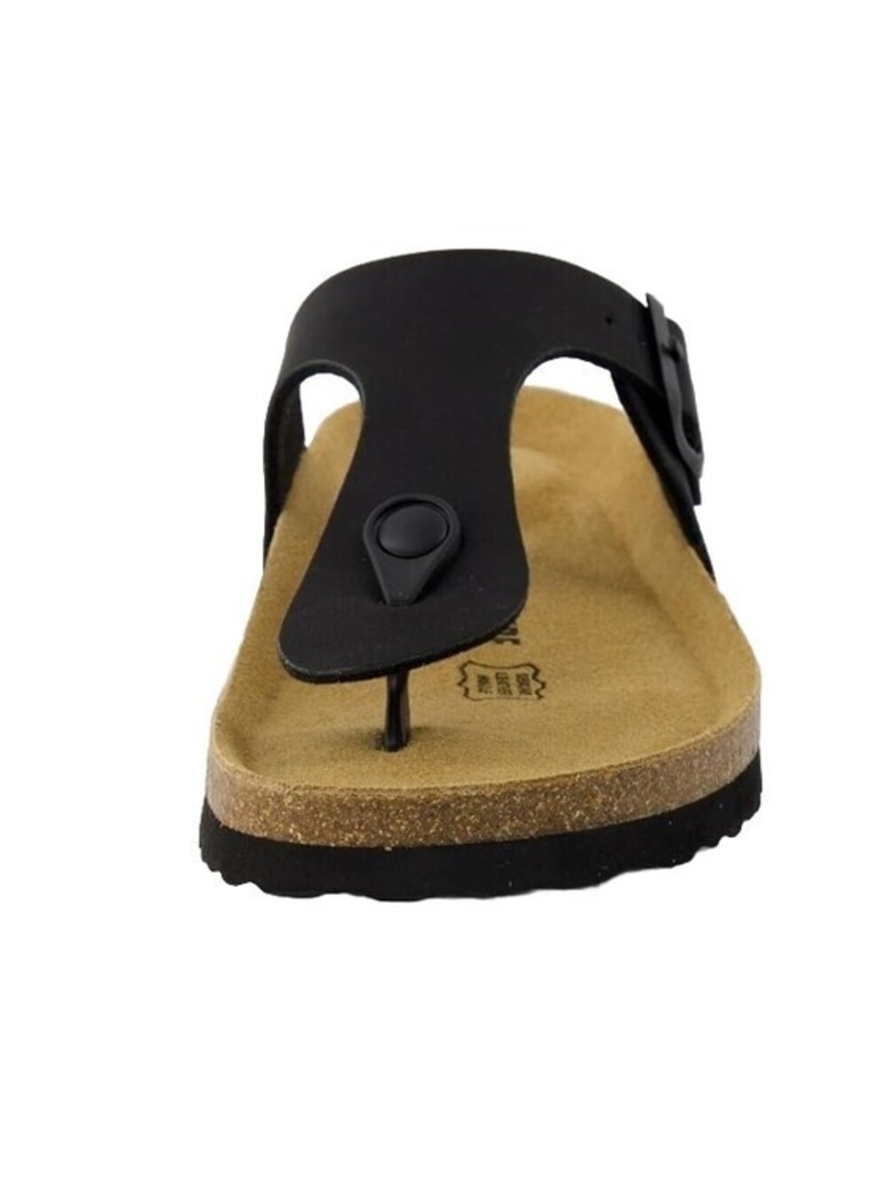 CUSHIONAIRE Women's Leah Cork Footbed Sandal With +Comfort Black Sz. 8M NEW - Picture 2 of 5